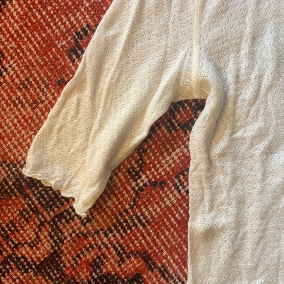 DÔEN Ada T-Shirt in White Pointelle - Picture 7 of 11